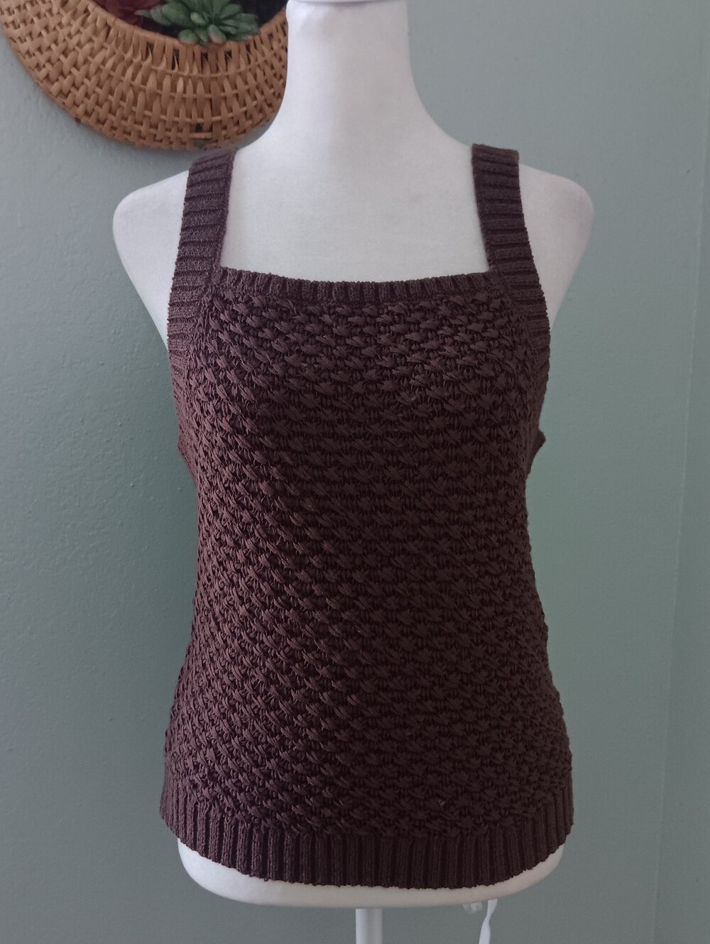 J. Crew Chocolate Brown Knit Tank Top